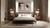 Sunlit Bedroom in Warm Woods