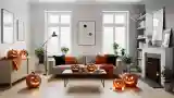 Scandinavian Living Room in Halloween Glow