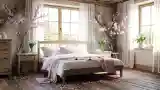 Łagodne Rustykalne Sypialnia