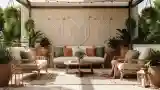 Elegancka tarasa z naturalnymi materiałami