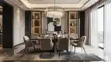 Elegancki Salon Jadalny z Marmurem