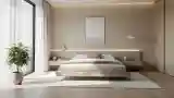 Minimalist Bedroom with Warm Wood
