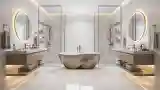 Marble Bathroom in Golden Light