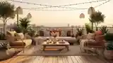 Boho Taras z Włosami Drewna