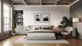 Luxury Loft Bedroom with Concrete