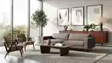 Sunlit Mid-Century Modern Living Room