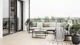 Scandinavian Terrace with Wood and Dark Metal