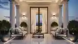 Elegancki balkon z kolumnami