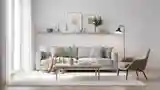 Scandinavian Living Room with Wood and Soft Textiles
