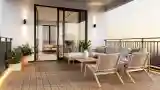 Terrasa Skandynawska z Drewnem i Teksturą