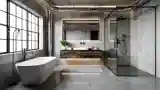 Industrial Bathroom with Concrete and Steel