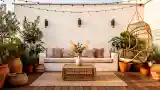 Bohemian Terrace with Rattan and Terra Cotta