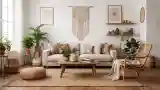 Bohemian Living Room with Wood and Fiber Luxe