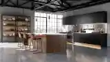 Industrial Kitchen z Drewnem i Betonem