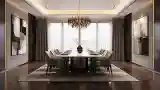 Modern Dining Room with Marble and Wood