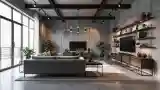 Industrial Living Room in Luxury Style