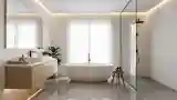 Luxurious Bath with Marble and Wood