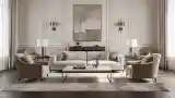Elegant Living Room with Marble and Brass