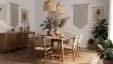 Elegancka Jadalnia Boho z Drewnem
