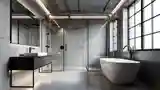 Balkonowa łazienka w stylu przemysłowym