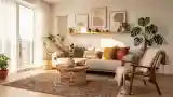 Wnętrze boho z teksturami naturalnymi