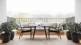 Scandinavian Terrace with Wood and Dark Metal
