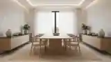 Salon Jedzeniowy z Drewnem i Kamieniem
