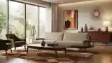 Mid-Century Lounge with Warm Wood and Beige