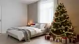 Scandinavian Bedroom with Christmas Tree
