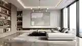 Luxurious Modern Living Room with Marble