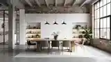 Łazienka Loft z drewnem i cegłą