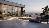 Modern Luxury Terrace z Kryształem i Marmurem