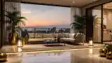 Sofa na tarasie z widokiem