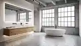 Łazienka Loft z Betonem i Drewnem