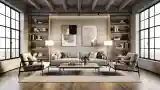 Salon Loft z Betonem i Drewniem