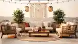 Luxury Rooftop Lounge with Woven Furniture