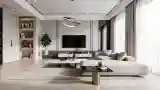 Modern Living Room with Marble Accents