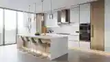 Kuchnia minimalistyczna z marmurem