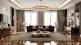 Glamour Living Room with Marble Accents