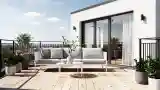 Terrasa Scandynowska z Drewnem