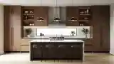 Minimalist Kitchen with Warm Wood