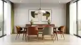 Dining Room with Wood and Textiles