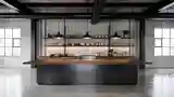 Industriальная Kuchnia z Ciemnym Drewnem