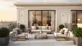 Minimalist Terrace Lounge with Metal Frames
