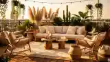 Bohemian Terrace with Rattan and Wood
