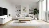 Skandynawski Salon z Drewnem i Białym