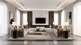 Luxury Living Room with Fireplace