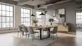 Industrial Dining with Wood and Concrete