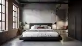 Industrial Bedroom with Dark Tones