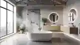 Classic Bathroom with Concrete